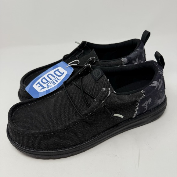 Hey Dude Wally Mens 8 Black Wally Hunt Funk Camo Slip On Loafer Shoes Casual - Picture 1 of 8